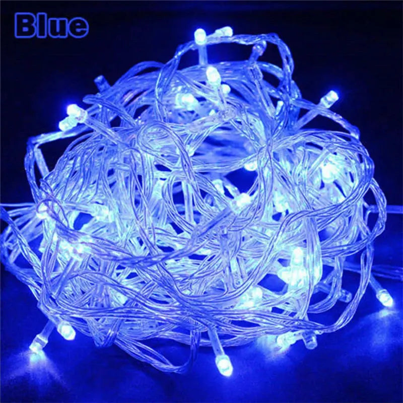 Holiday LED String Lights Outdoor Use 10/20/50m 220V EU/US Plug LED String Lights for Parties, Holidays, and Wedding Decorations