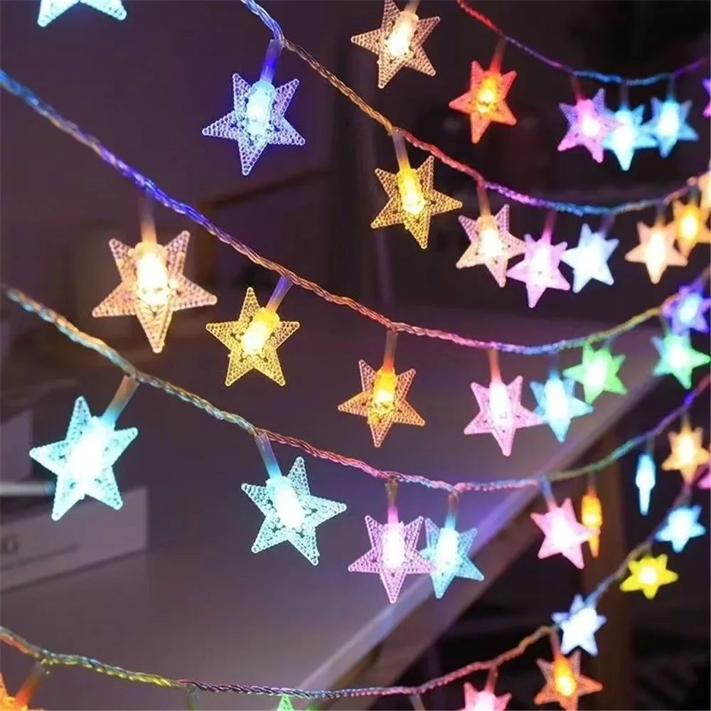 Enchanting Star Fairy String Lights – LED Garland Lights for Garden, Wedding & Holiday Decor