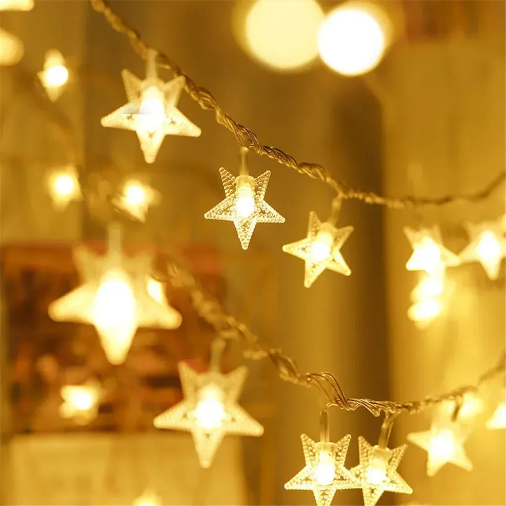 Outdoor Star Garland String Lights – LED Fairy Lights for Weddings, Parties & Garden Decor