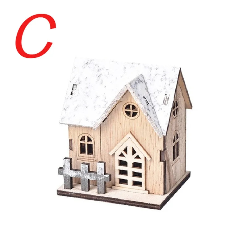 LED Light-Up Wooden Christmas Cabin – Festive Home Decor