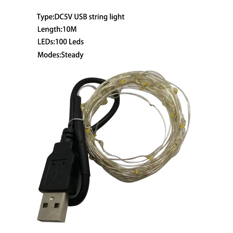 Versatile LED Garland Lights 1m-10m – Battery or USB Powered Fairy Lights