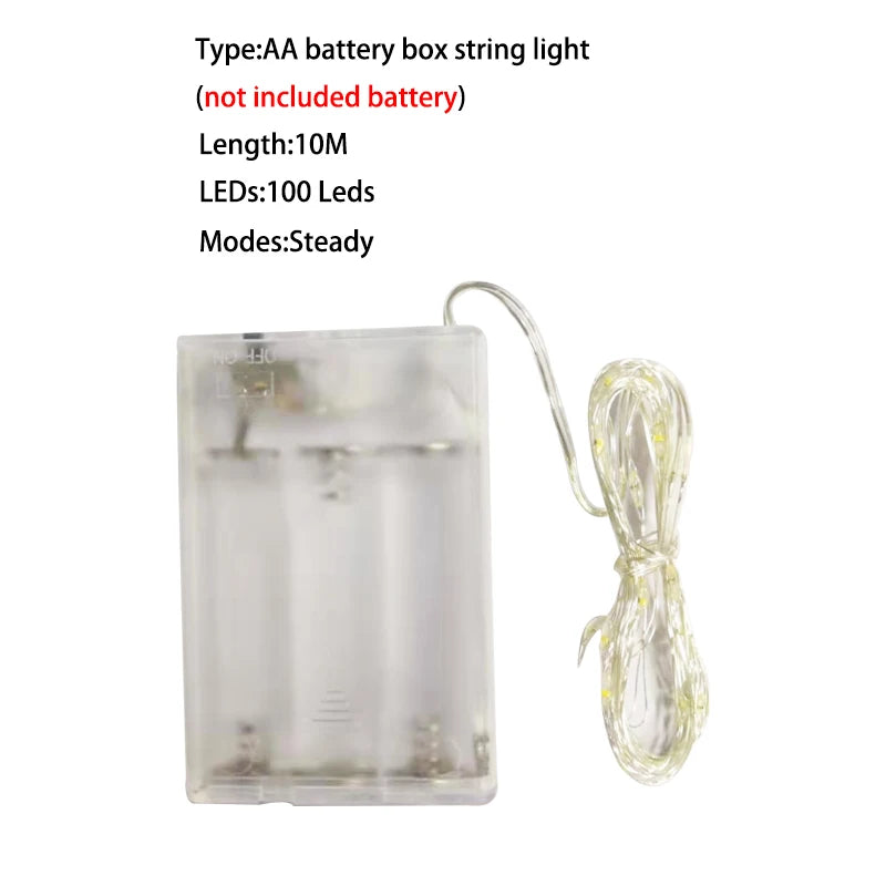 Versatile LED Garland Lights 1m-10m – Battery or USB Powered Fairy Lights