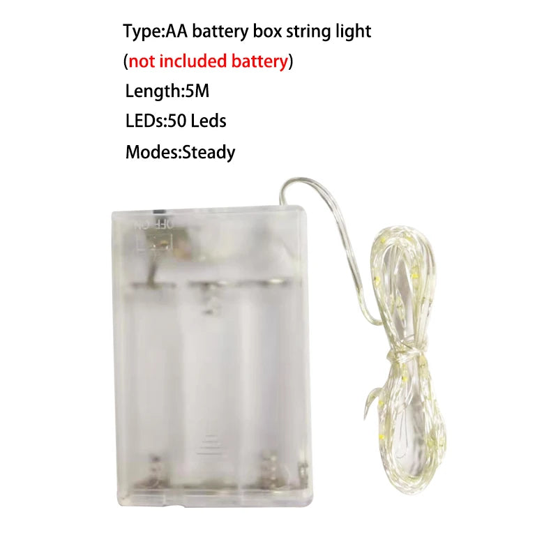 Versatile LED Garland Lights 1m-10m – Battery or USB Powered Fairy Lights