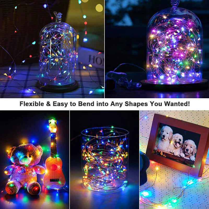 Versatile LED Garland Lights 1m-10m – Battery or USB Powered Fairy Lights