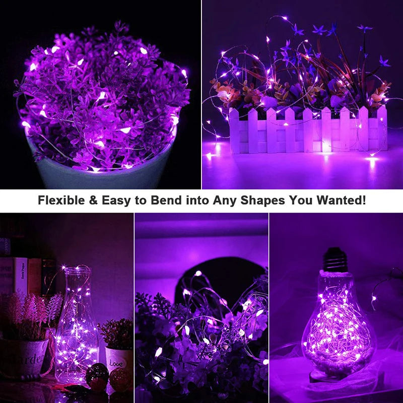 Versatile LED Garland Lights 1m-10m – Battery or USB Powered Fairy Lights
