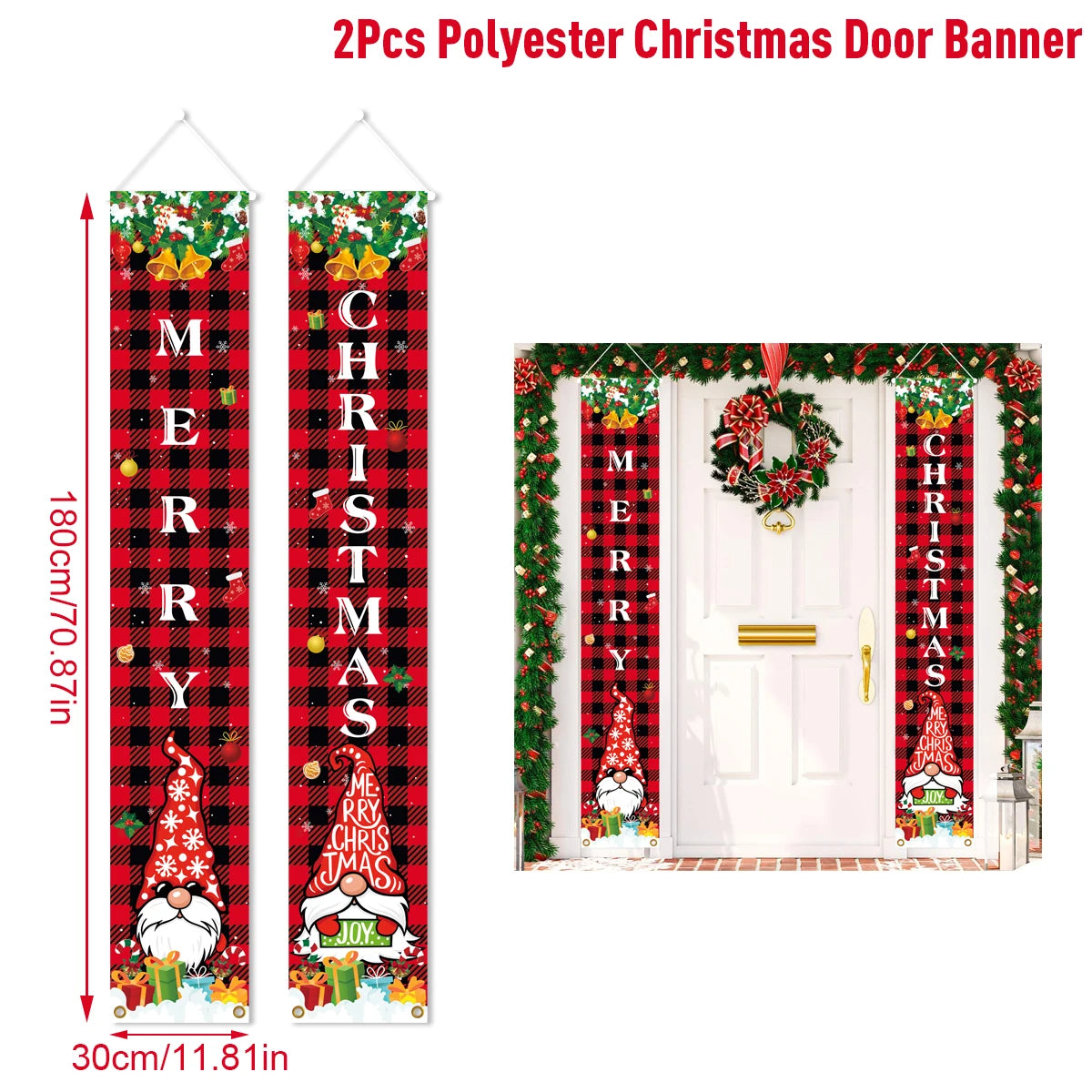 Christmas Door Banner Set – Festive Holiday Hanging Decoration