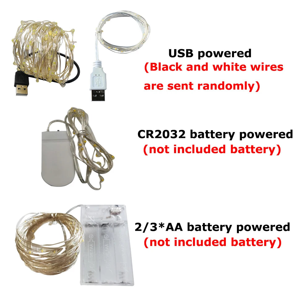 Versatile LED Garland Lights 1m-10m – Battery or USB Powered Fairy Lights
