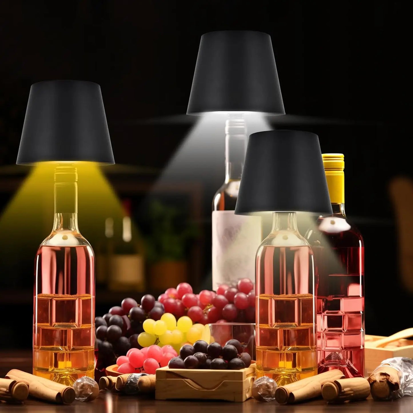 Wireless Rechargeable Bottle Table Lamp – Touch Dimming Mood Light