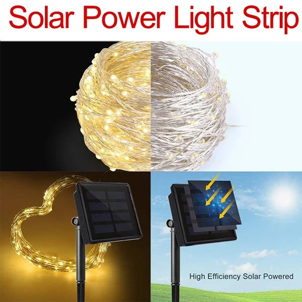 Solar-Powered Outdoor Garden Twinkle Fairy Lights – Waterproof LED String Lights 6m-33m