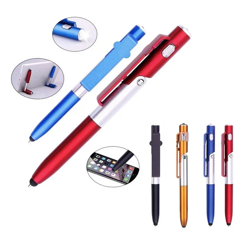 4-in-1 Multifunction Pen – LED Light, Phone Stand & Stylus
