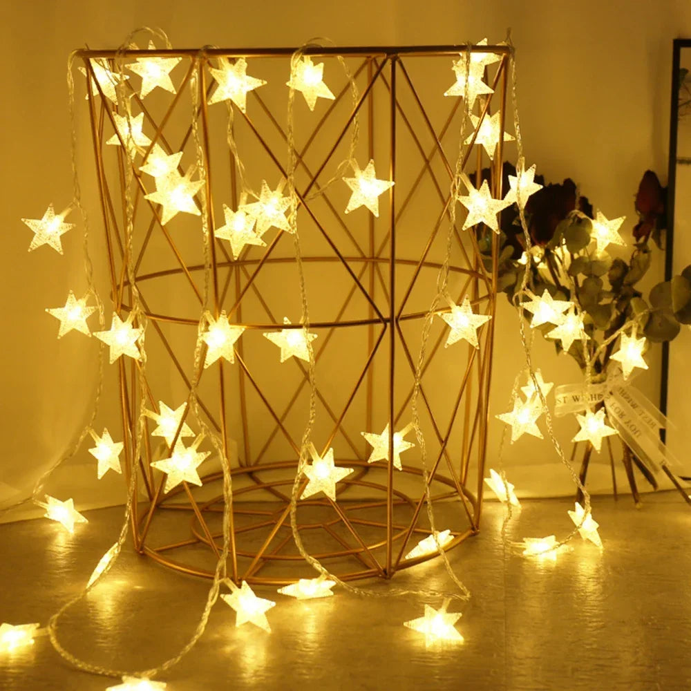 Outdoor Star Garland String Lights – LED Fairy Lights for Weddings, Parties & Garden Decor