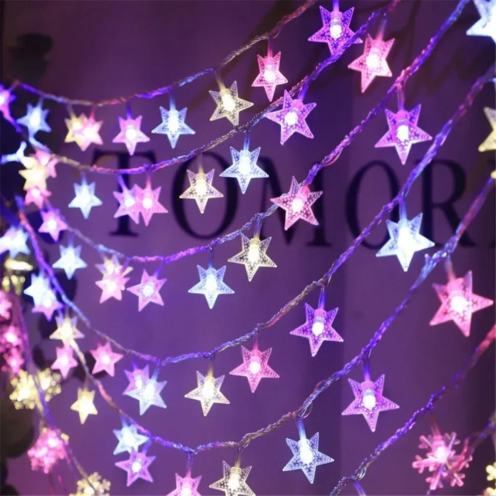 Outdoor Star Garland String Lights – LED Fairy Lights for Weddings, Parties & Garden Decor