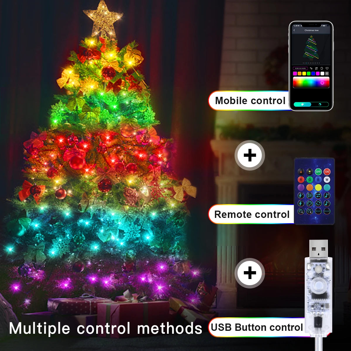 40M Led String RGB Light Smart Outdoor Festoon Party Leather Line IP65 Bluetooth Music Lamp String Fairy Lights Holiday Lighting