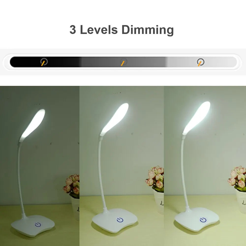 LED USB Rechargeable Desk Lamp – Eye-Protection Study Light