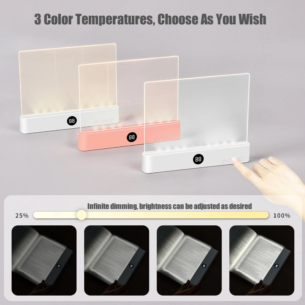 LED Eye-Protection Flat Panel Reading Light – USB Book Lamp