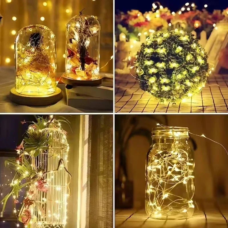 10M LED String Lights, Battery-Powered Hanging Lights, Perfect for Room Decoration and Home Accents, Festive Ambiance Lighting