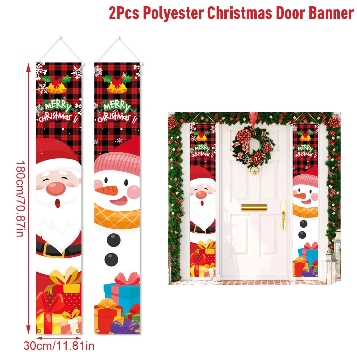 Christmas Door Banner Set – Festive Holiday Hanging Decoration