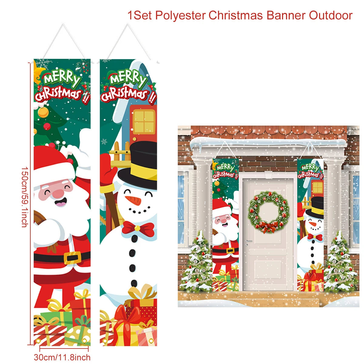 Christmas Door Banner Set – Festive Holiday Hanging Decoration