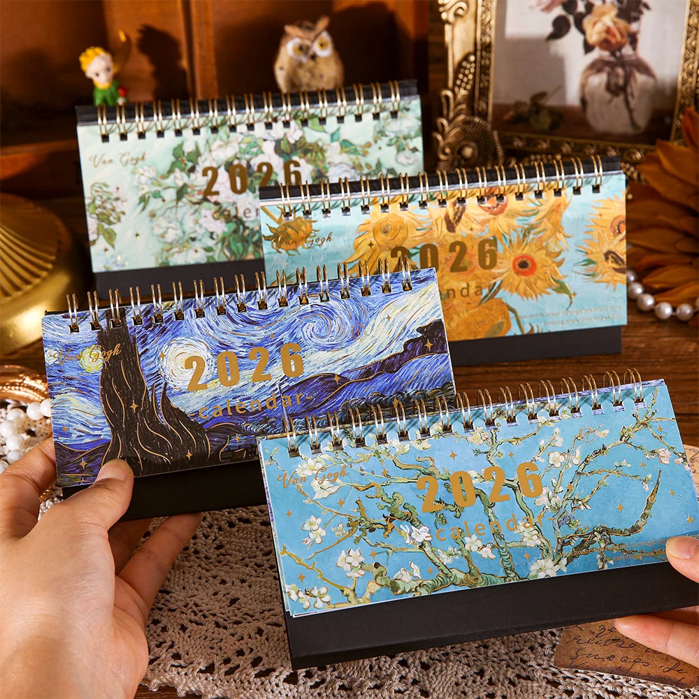 2026 Vintage Art Desk Calendar with Memo Notes
