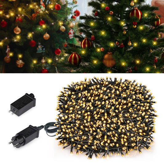 LED String Lights 10M-100M Waterproof Warm-White/ Fantasy Color For Festival Party Christmas Tree Outdoor Garden Courtyard Decor