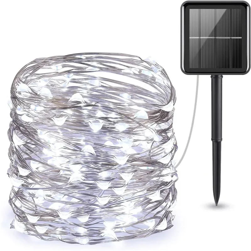 Solar-Powered Outdoor Garden Twinkle Fairy Lights – Waterproof LED String Lights 6m-33m