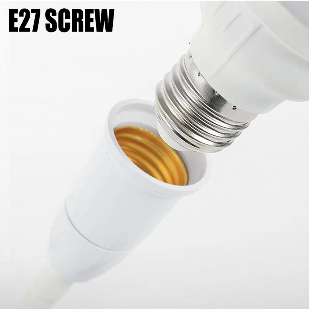 E27 Plug-In Rotary Lamp Socket Converter with On/Off Switch