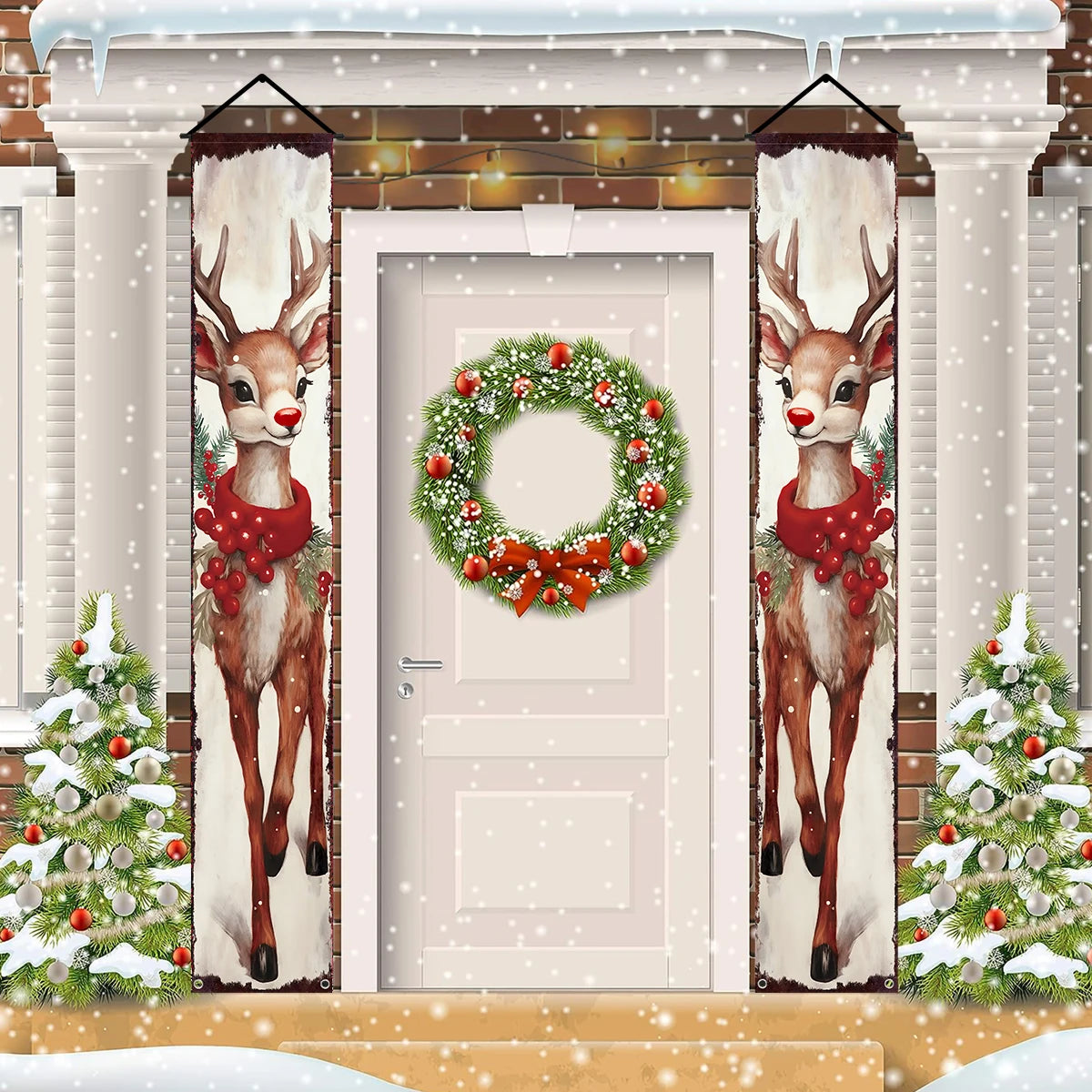 Christmas Door Banner Set – Festive Holiday Hanging Decoration