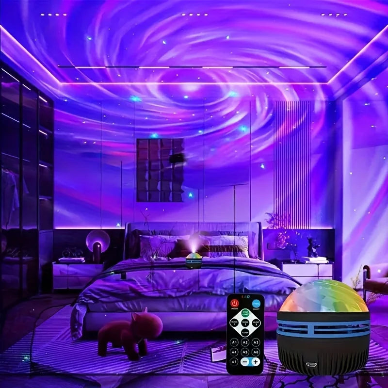 Galaxy Projector Night Light – 7-Mode LED Star & Aurora Lamp