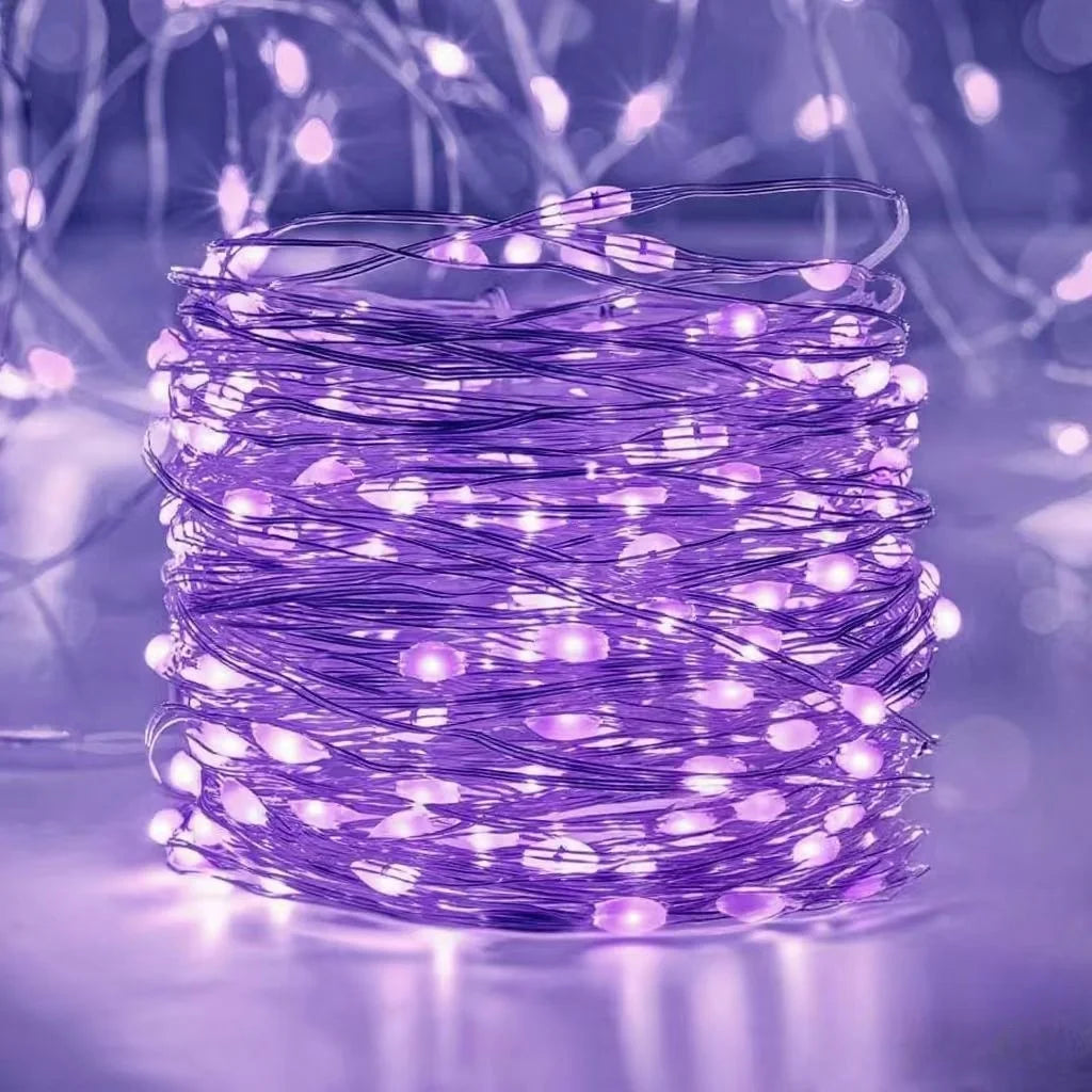 Battery-Powered Copper Wire String Lights – 10 to 100 LED Fairy Lights for Holiday & Event Decor