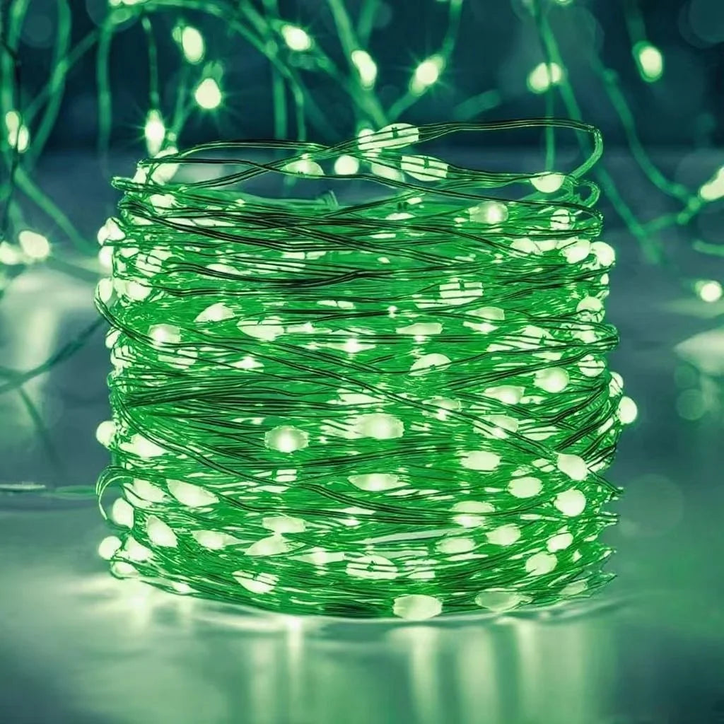 Battery-Powered Copper Wire String Lights – 10 to 100 LED Fairy Lights for Holiday & Event Decor