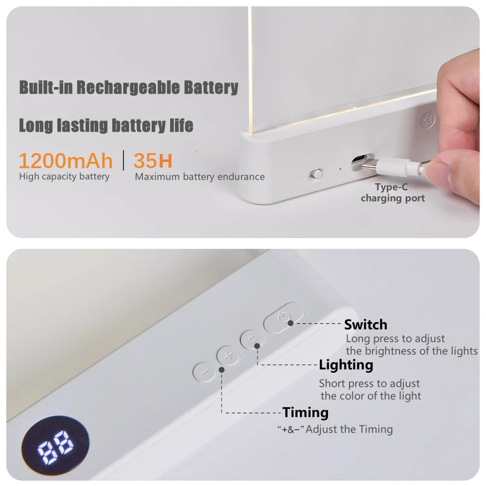 LED Eye-Protection Flat Panel Reading Light – USB Book Lamp