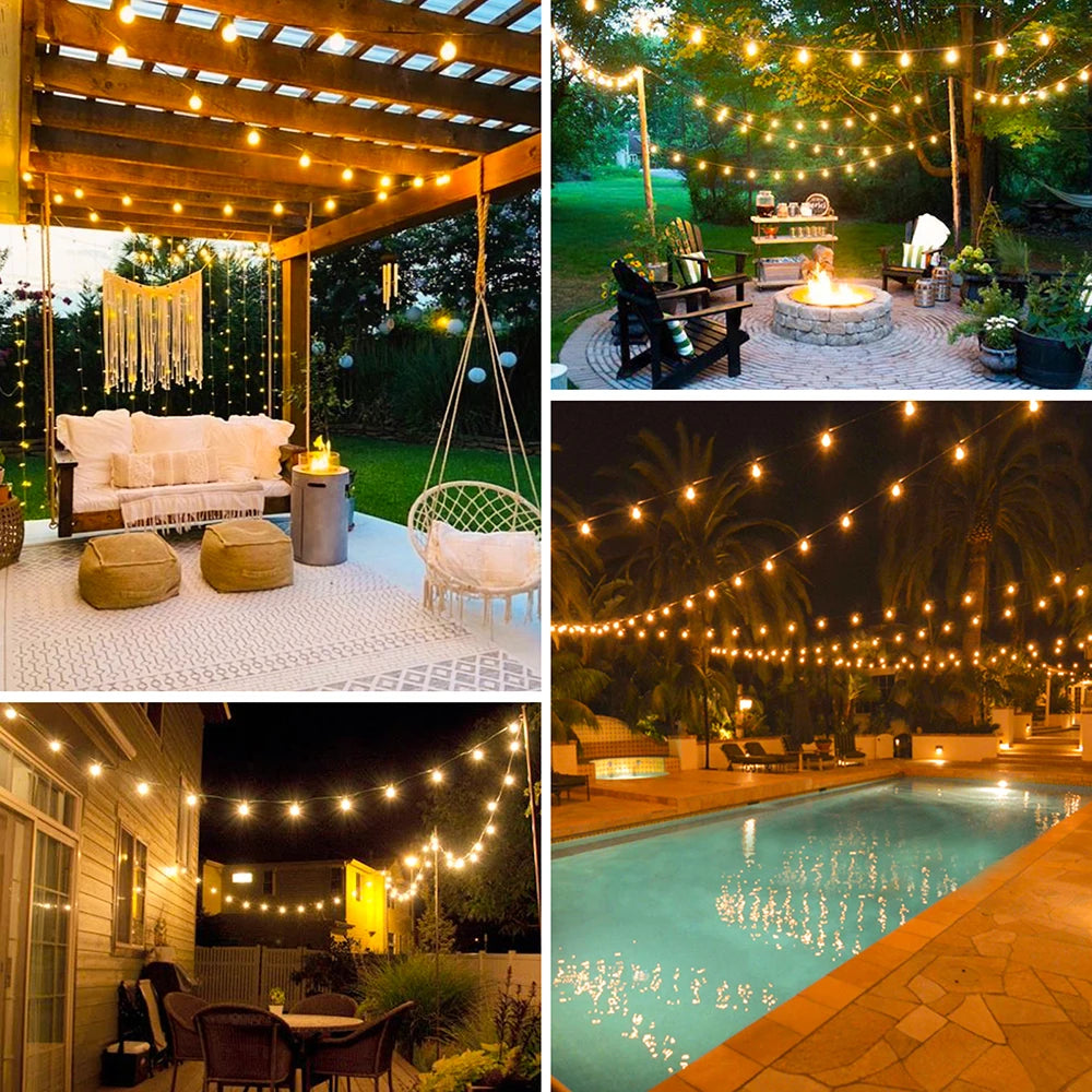 Premium Dimmable S14 Outdoor String Lights – IP65 Waterproof LED Patio Lights