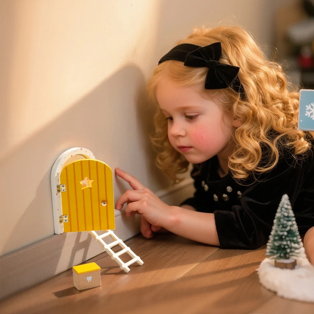 Wooden Fairy Door Wall Decor – Magical Kids Room Ornament