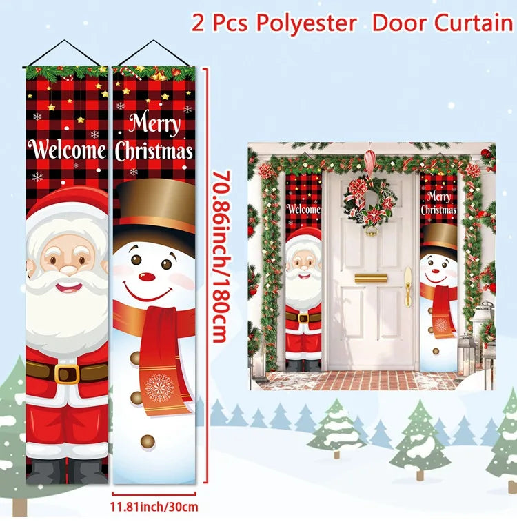 Christmas Door Banner Set – Festive Holiday Hanging Decoration