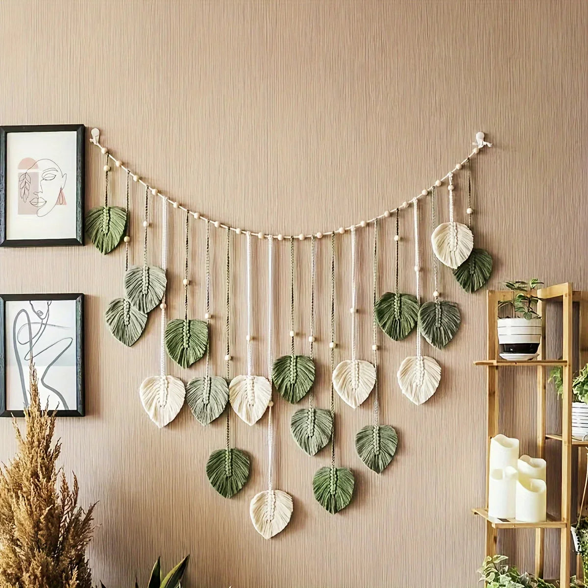 Boho Leaf Wall Hanging Decor