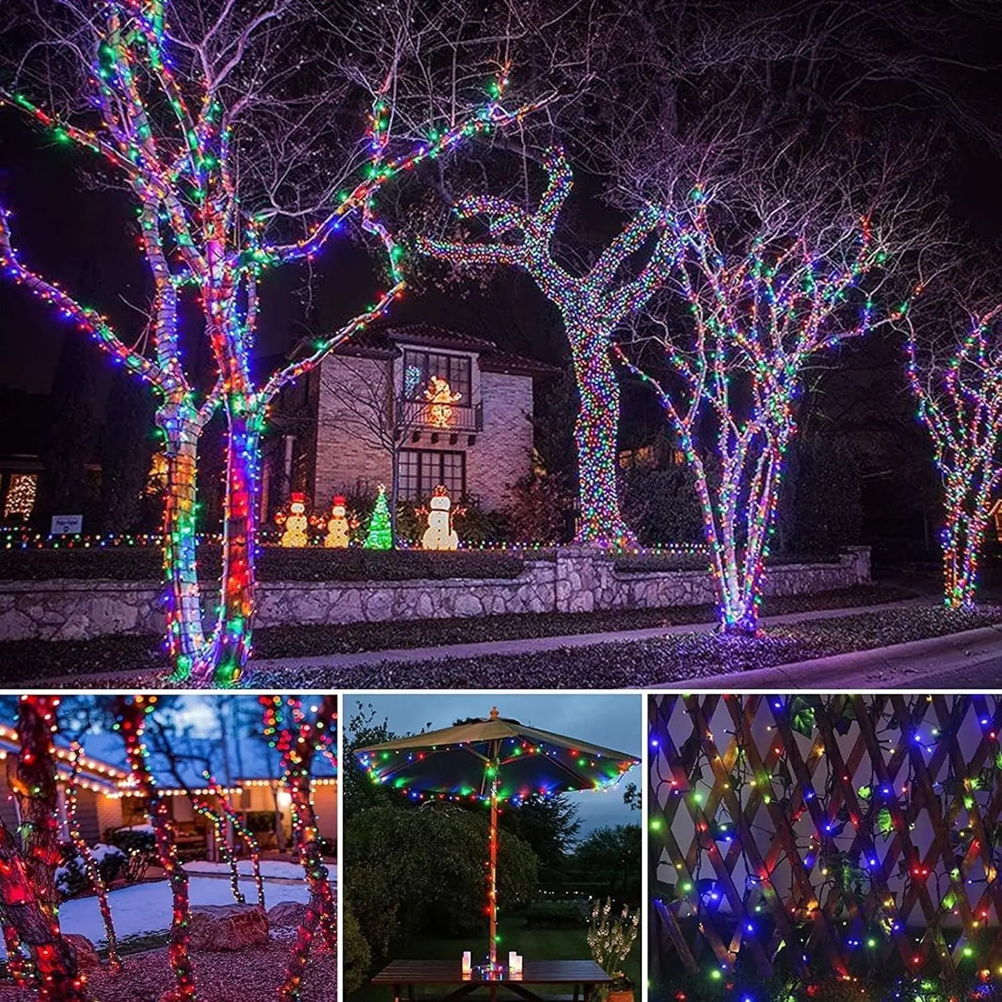 Solar-Powered 300 LED String Lights – 8 Modes Waterproof Outdoor Fairy Lights