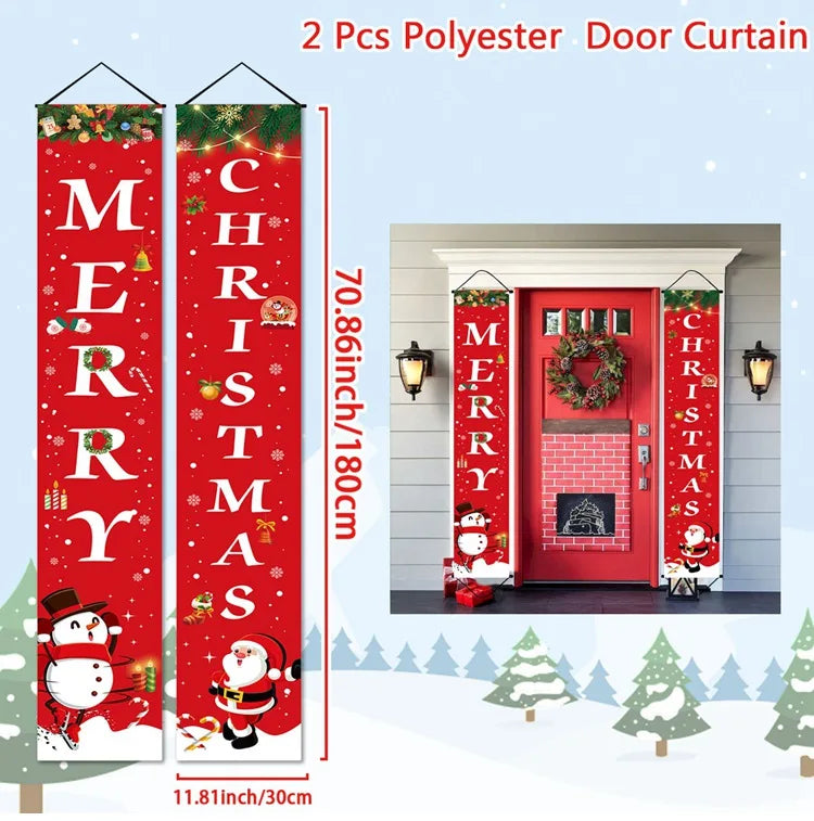 Christmas Door Banner Set – Festive Holiday Hanging Decoration