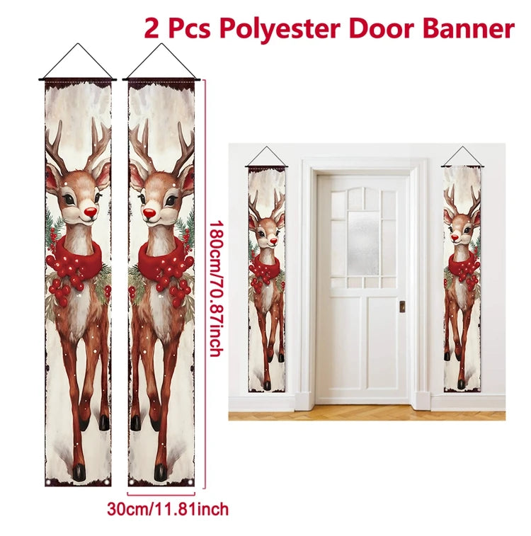 Christmas Door Banner Set – Festive Holiday Hanging Decoration
