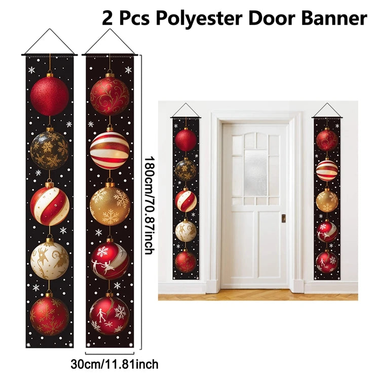 Christmas Door Banner Set – Festive Holiday Hanging Decoration