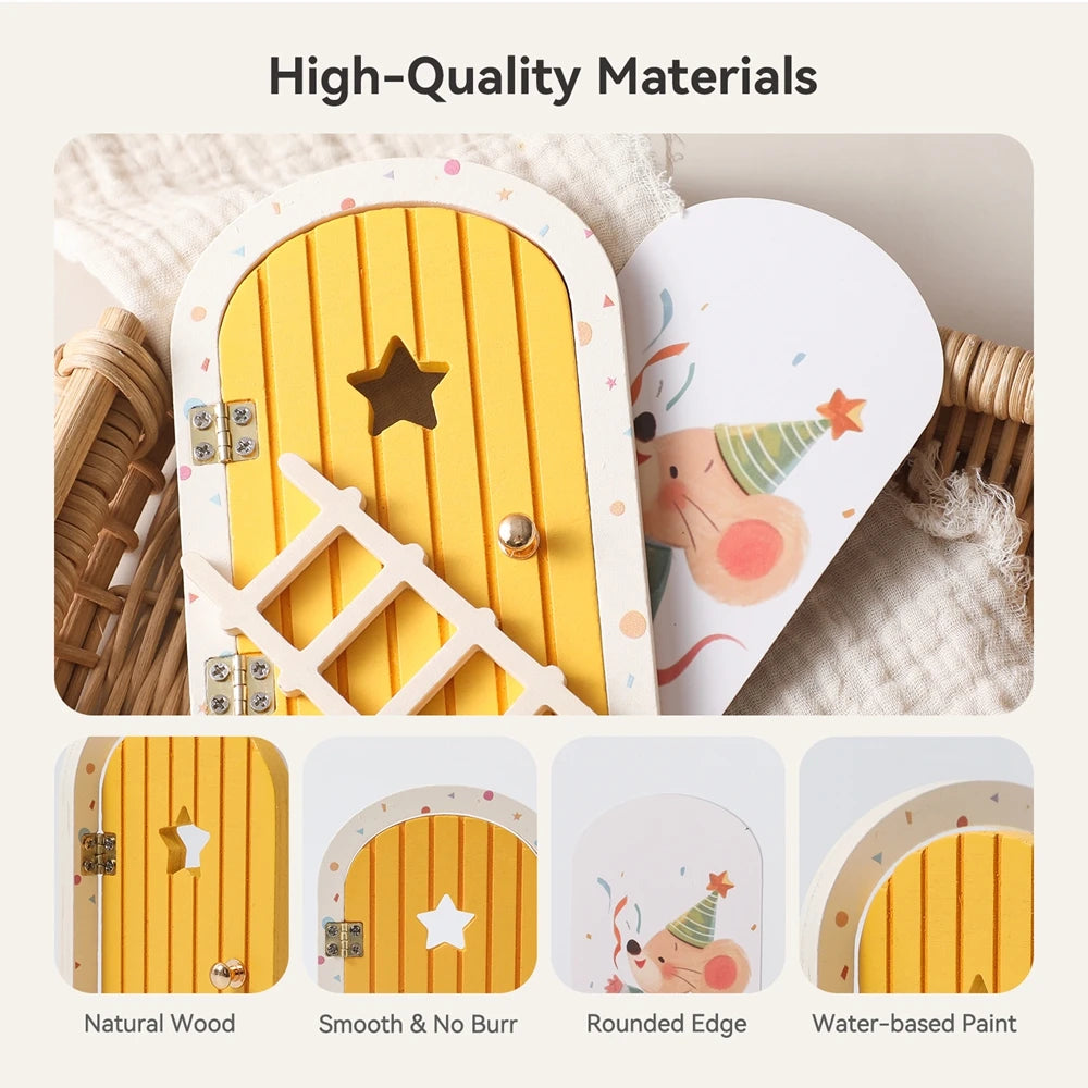 Wooden Fairy Door Wall Decor – Magical Kids Room Ornament