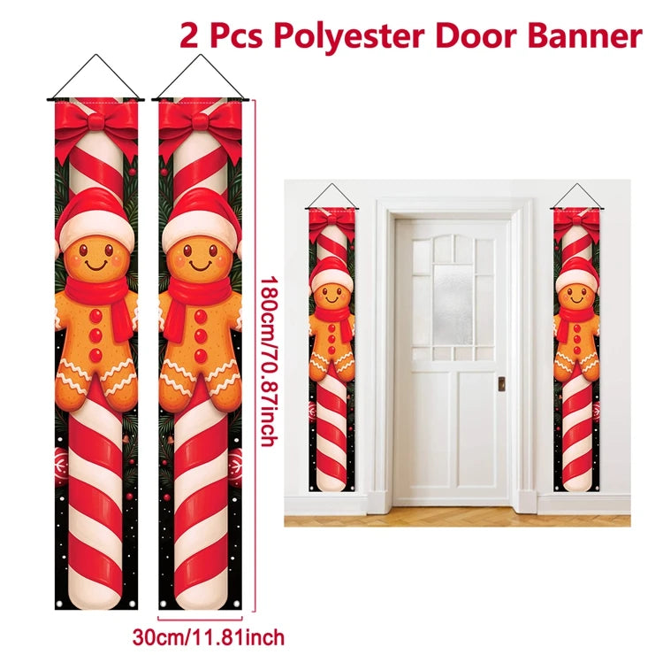 Christmas Door Banner Set – Festive Holiday Hanging Decoration