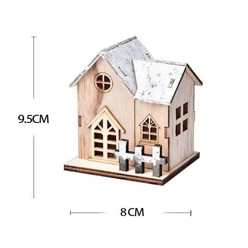 LED Light-Up Wooden Christmas Cabin – Festive Home Decor