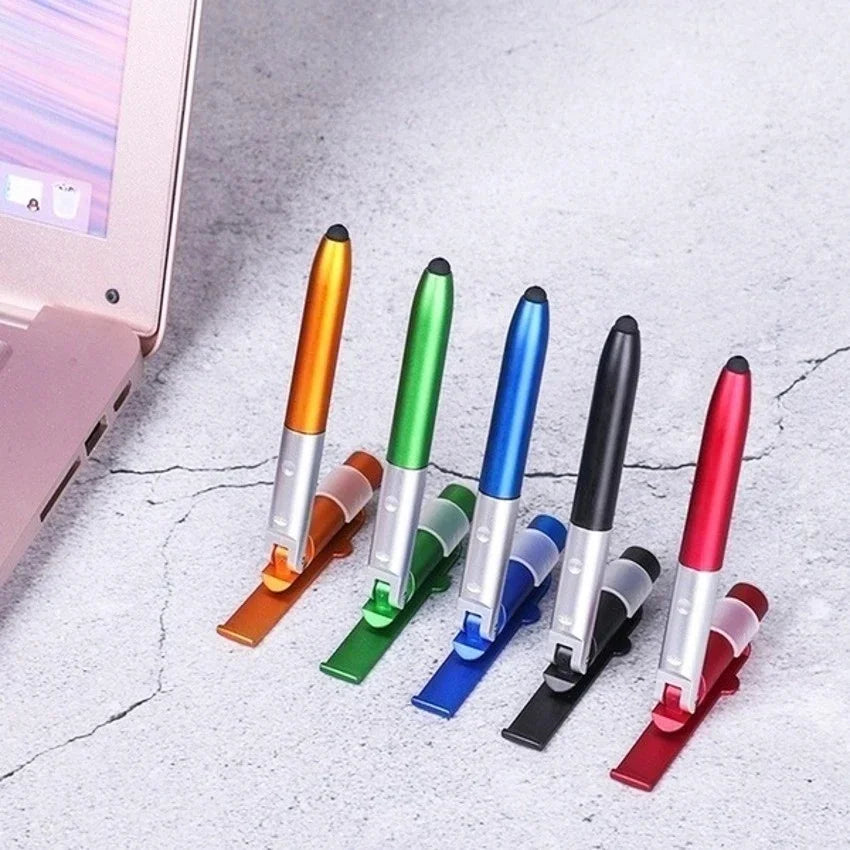 4-in-1 Multifunction Pen – LED Light, Phone Stand & Stylus