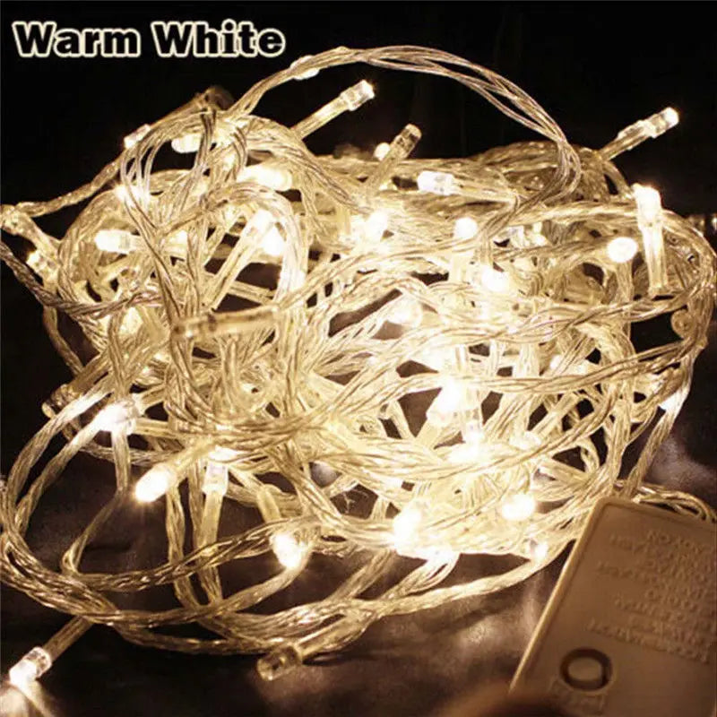 Holiday LED String Lights Outdoor Use 10/20/50m 220V EU/US Plug LED String Lights for Parties, Holidays, and Wedding Decorations