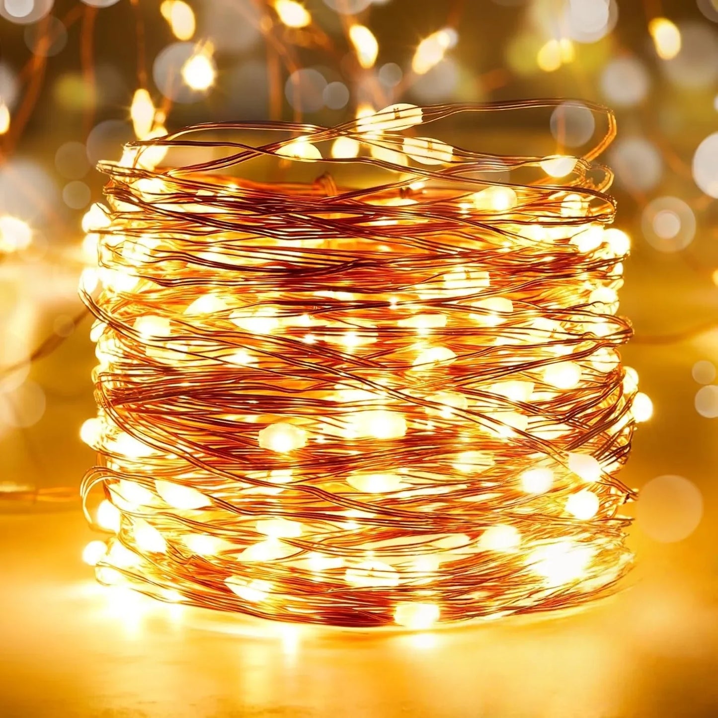 Battery-Powered Copper Wire String Lights – 10 to 100 LED Fairy Lights for Holiday & Event Decor
