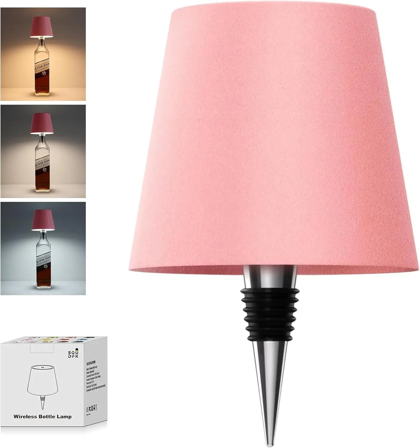 Wireless Rechargeable Bottle Table Lamp – Touch Dimming Mood Light