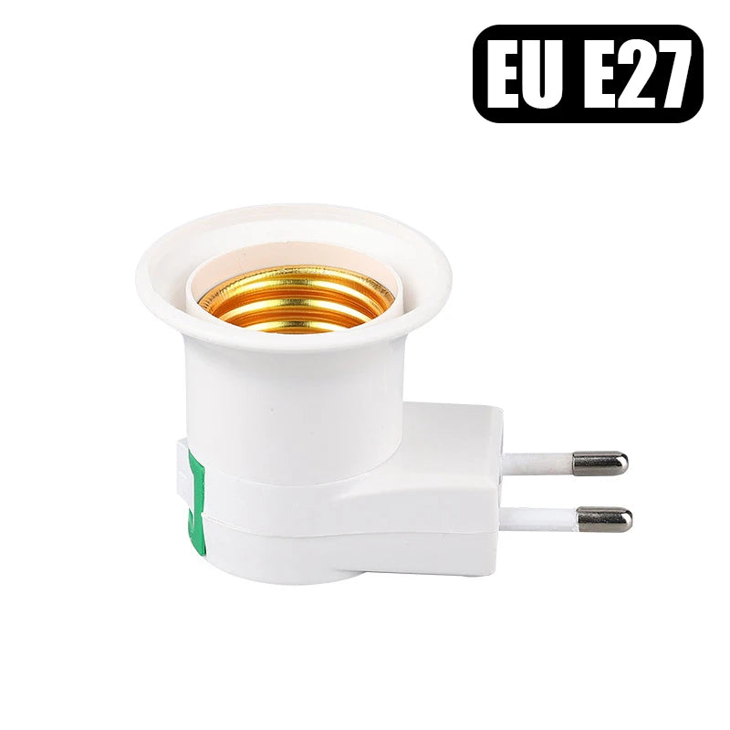 E27 Plug-In Rotary Lamp Socket Converter with On/Off Switch