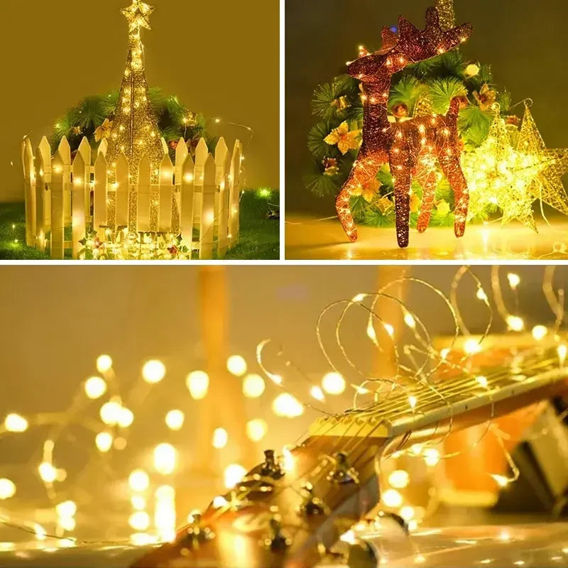 Solar-Powered Outdoor Garden Twinkle Fairy Lights – Waterproof LED String Lights 6m-33m