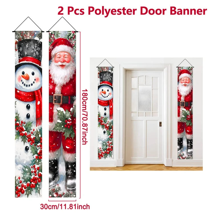 Christmas Door Banner Set – Festive Holiday Hanging Decoration