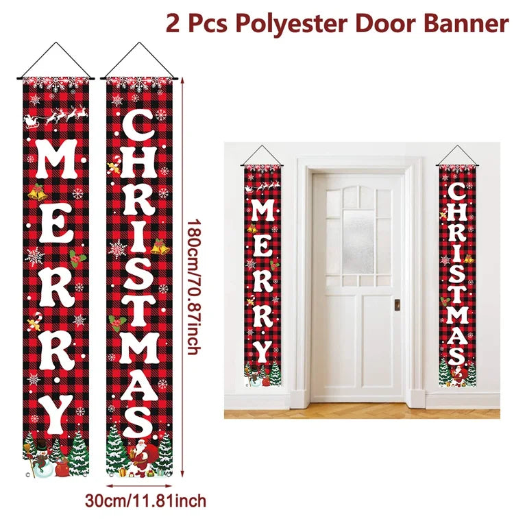 Christmas Door Banner Set – Festive Holiday Hanging Decoration
